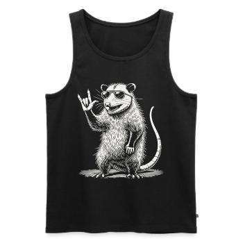 Opossum Rock Music Festival Rétro Heavy Metal - Débardeur bio Premium Homme - noir - Devant - AI Model Male 178 light (178cm)