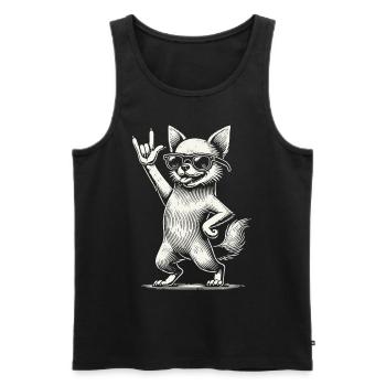Festival de musique rock drôle chien chihuahua - Débardeur bio Premium Homme - noir - Devant - Michal (187cm)