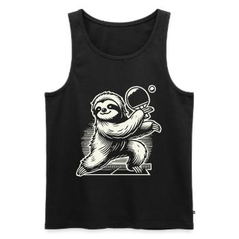 Sloth Table Tennis Fun for Animal Lovers - Men's Premium Organic Tank Top - black - Front - Michal (187cm)