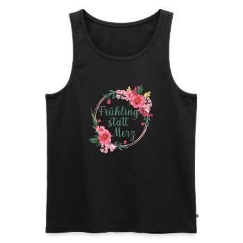 Frühling statt Merz - Männer Premium Bio Tank Top - Schwarz - Vorne - AI Model Male 178 light (178cm)