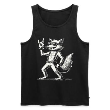 Rock Musik Fuchs Konzert Festival Design - Männer Premium Bio Tank Top - Schwarz - Vorne - AI Model Male 178 light (178cm)