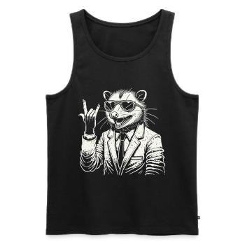 Opossum Rétro Rock Festival Heavy Metal - Débardeur bio Premium Homme - noir - Devant - AI Model Male 178 light (178cm)