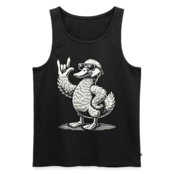 Heavy Metal Ente lustiger Festival Spaß - Männer Premium Bio Tank Top - Schwarz - Vorne - Michal (187cm)