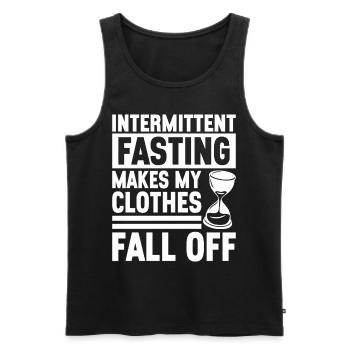 Jeûne intermittent Jeûne intermittent - Débardeur bio Premium Homme - noir - Devant - AI Model Male 178 light (178cm)