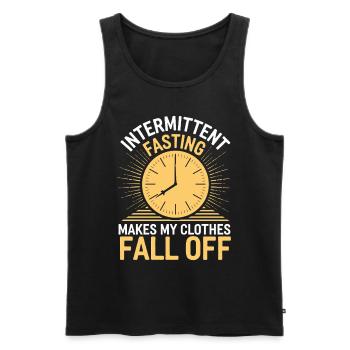 Intervallfasten Intermittierendes Fasten - Männer Premium Bio Tank Top - Schwarz - Vorne - Michal (187cm)