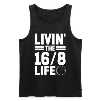 Intermittent fasting Intermittent fasting - Men's Premium Organic Tank Top - black - Front - AI Model Male 178 light (178cm)