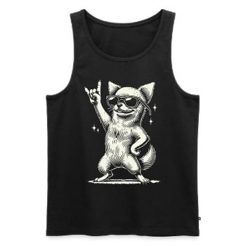 Drôle Heavy Metal Festival Chihuahua Chien - Débardeur bio Premium Homme - noir - Devant - Michal (187cm)
