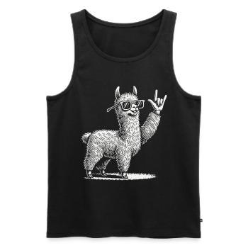 Musique Rock Llama Festival Conception de concert - Débardeur bio Premium Homme - noir - Devant - Michal (187cm)