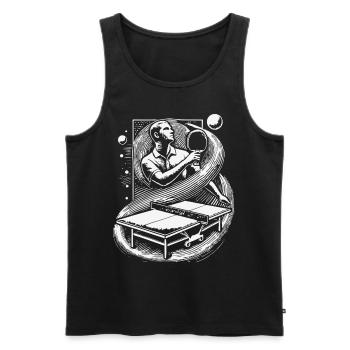 Une expérience magistrale de jeu de tennis de table pour les fans - Débardeur bio Premium Homme - noir - Devant - Michal (187cm)