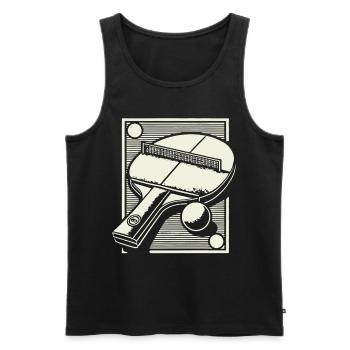 Tischtennisschläger Kunstvolle Darstellung - Männer Premium Bio Tank Top - Schwarz - Vorne - AI Model Male 178 light (178cm)
