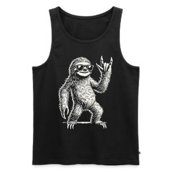 Sloth Rock Music Heavy Metal Concert Festival - Men's Premium Organic Tank Top - black - Front - Michal (187cm)