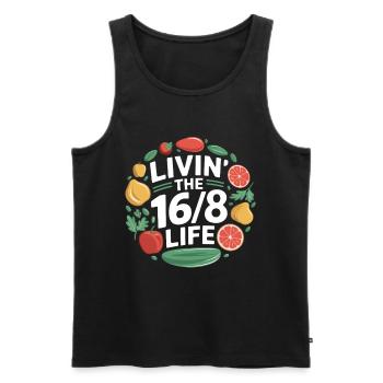 Intervallfasten Intermittierendes Fasten - Männer Premium Bio Tank Top - Schwarz - Vorne - Michal (187cm)