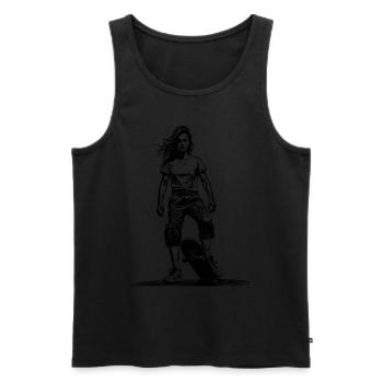 Chemise patineuse-fille – Peu avant le départ - Débardeur bio Premium Homme - noir - Devant - Michal (187cm)