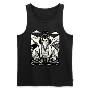 Music Retro DJ Samurai Streetwear Inspiration - Men's Premium Organic Tank Top - black - Front - Michal (187cm)
