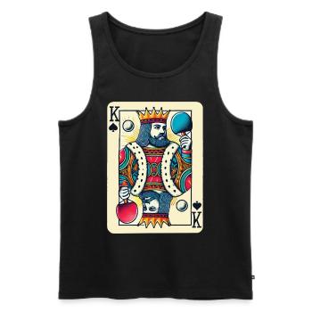 Rétro jouer carte de tennis de table King Design - Débardeur bio Premium Homme - noir - Devant - AI Model Male 178 light (178cm)