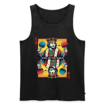 Retro Tischtennis König Spielkarte Vintage Stil - Männer Premium Bio Tank Top - Schwarz - Vorne - Michal (187cm)