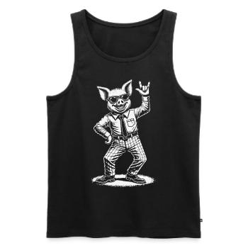 Rock Music Heavy Metal Festival Concert Pig - Men's Premium Organic Tank Top - black - Front - AI Model Male 178 light (178cm)