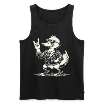 Rock Musik Lustige Ente Festival Design - Männer Premium Bio Tank Top - Schwarz - Vorne - Michal (187cm)