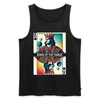 Rétro jouer au ping-pong king - Débardeur bio Premium Homme - noir - Devant - AI Model Male 178 light (178cm)