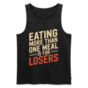 Intervallfasten Intermittierendes Fasten - Männer Premium Bio Tank Top - Schwarz - Vorne - Michal (187cm)