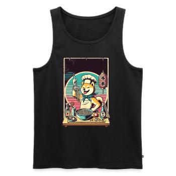 Shiba Dog Ramen Chef Funny Dogs Japon - Débardeur bio Premium Homme - noir - Devant - Michal (187cm)