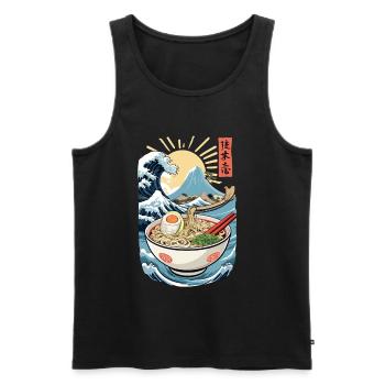 Ramen Noodles Ukiyo-E Japanese Retro Streetwear - Men's Premium Organic Tank Top - black - Front - Michal (187cm)