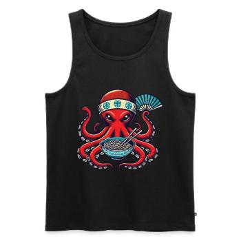 Ramen Noodles Octopus Retro Japan - Men's Premium Organic Tank Top - black - Front - Michal (187cm)