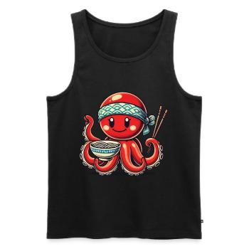 Japanisch Ramen Nudeln Anime Oktopus - Männer Premium Bio Tank Top - Schwarz - Vorne - Michal (187cm)