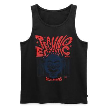 Rhythm Shirt: Chimpanzees and Techno in Harmony - Men's Premium Organic Tank Top - black - Front - AI Model Male 178 light (178cm)