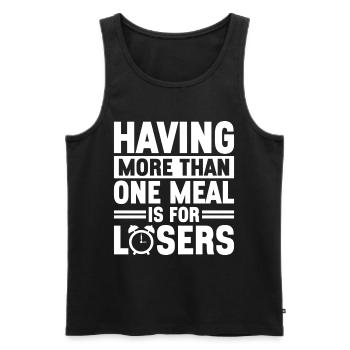Intermittent fasting Intermittent fasting - Men's Premium Organic Tank Top - black - Front - AI Model Male 178 light (178cm)