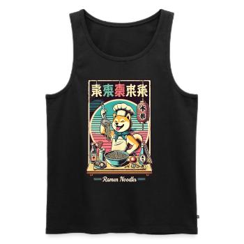 Shiba Dog Ramen Chef Funny Dogs Japon - Débardeur bio Premium Homme - noir - Devant - Michal (187cm)