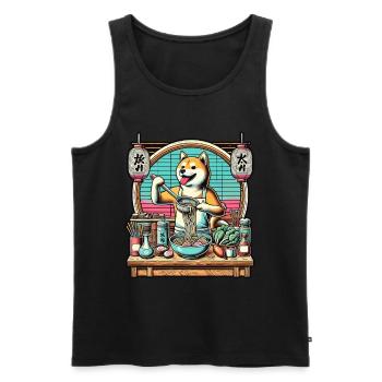 Shiba Hund Ramen Chefkoch Kawaii Retro Stil - Männer Premium Bio Tank Top - Schwarz - Vorne - AI Model Male 178 light (178cm)