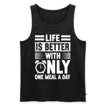 Intervallfasten Intermittierendes Fasten - Männer Premium Bio Tank Top - Schwarz - Vorne - Michal (187cm)