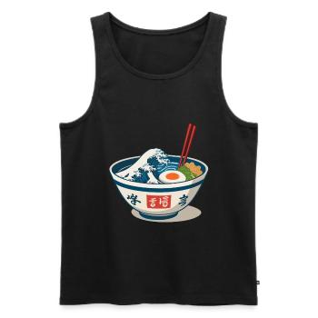 Ramen Nudeln Ukiyo-E Japan Retro Ästhetik - Männer Premium Bio Tank Top - Schwarz - Vorne - Michal (187cm)