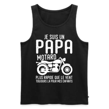Biker Dad,Motorcycle,Father's Day Gift - Men's Premium Organic Tank Top - black - Front - AI Model Male 178 light (178cm)