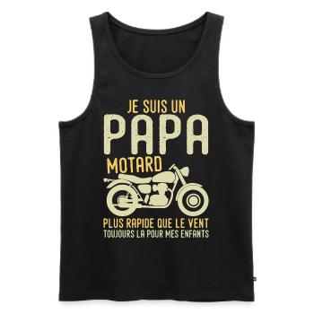 Biker Dad, Motorcycle, Father's Day Gift - Men's Premium Organic Tank Top - black - Front - AI Model Male 178 light (178cm)