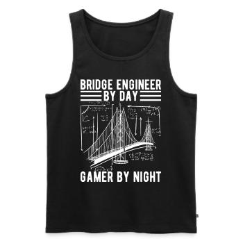 Ingénieur des ponts Construction de ponts - Débardeur bio Premium Homme - noir - Devant - AI Model Male 178 light (178cm)
