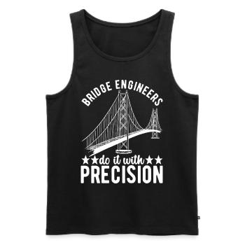 Ingénieur des ponts Construction de ponts - Débardeur bio Premium Homme - noir - Devant - AI Model Male 178 light (178cm)