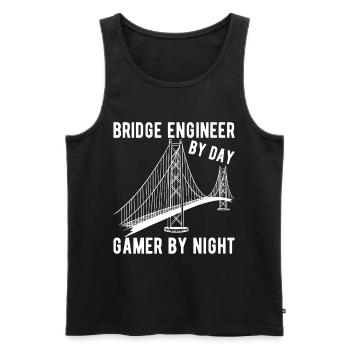 Ingénieur des ponts Construction de ponts - Débardeur bio Premium Homme - noir - Devant - AI Model Male 178 light (178cm)