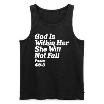 Gott ist in ihr - Christliches Zitat Psalm 46,5 - Männer Premium Bio Tank Top - Schwarz - Vorne - Michal (187cm)