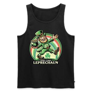 Part-time Leprechaun St. Patrick's Day Fun - Men's Premium Organic Tank Top - black - Front - AI Model Male 178 light (178cm)