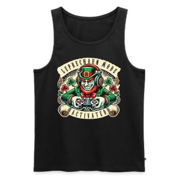 Gamer Leprechaun Mode Aktiviert St. Patrick's Day - Männer Premium Bio Tank Top - Schwarz - Vorne - Michal (187cm)