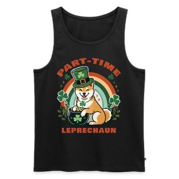 Part-time Leprechaun St. Patrick's Day - Men's Premium Organic Tank Top - black - Front - Michal (187cm)