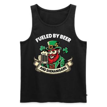 St. Patrick's Day Lustiger Leprechaun Mit Bier - Männer Premium Bio Tank Top - Schwarz - Vorne - Michal (187cm)