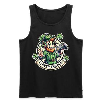 Clover And Out St. Patrick's Day Gaming Fun - Men's Premium Organic Tank Top - black - Front - Michal (187cm)