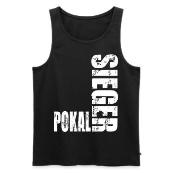 Pokalsieger 2026 - Männer Premium Bio Tank Top - Schwarz - Vorne - Michal (187cm)