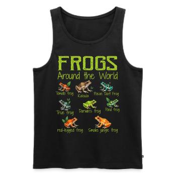 Frösche auf der ganzen Welt - Arten von Fröschen - Männer Premium Bio Tank Top - Schwarz - Vorne - AI Model Male 178 light (178cm)