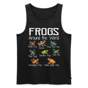 Frösche auf der ganzen Welt - Arten von Fröschen - Männer Premium Bio Tank Top - Schwarz - Vorne - AI Model Male 178 light (178cm)