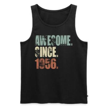 Awesome Since 1956 Birthday Retro - Men's Premium Organic Tank Top - black - Front - Michal (187cm)