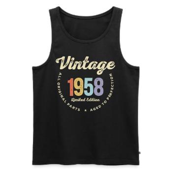 Retro Vintage 1958 - 67 Birthday - Men's Premium Organic Tank Top - black - Front - Michal (187cm)
